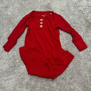 Posh Peanut Crimson Ribbed Pajama Set